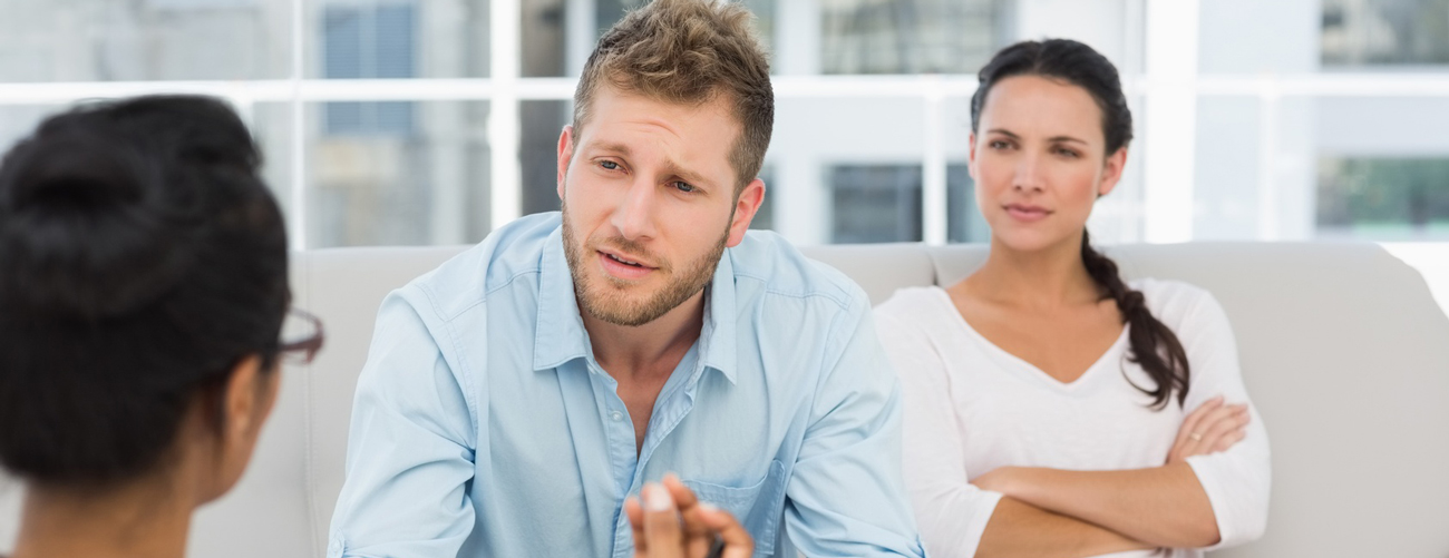 A couple in a counseling session